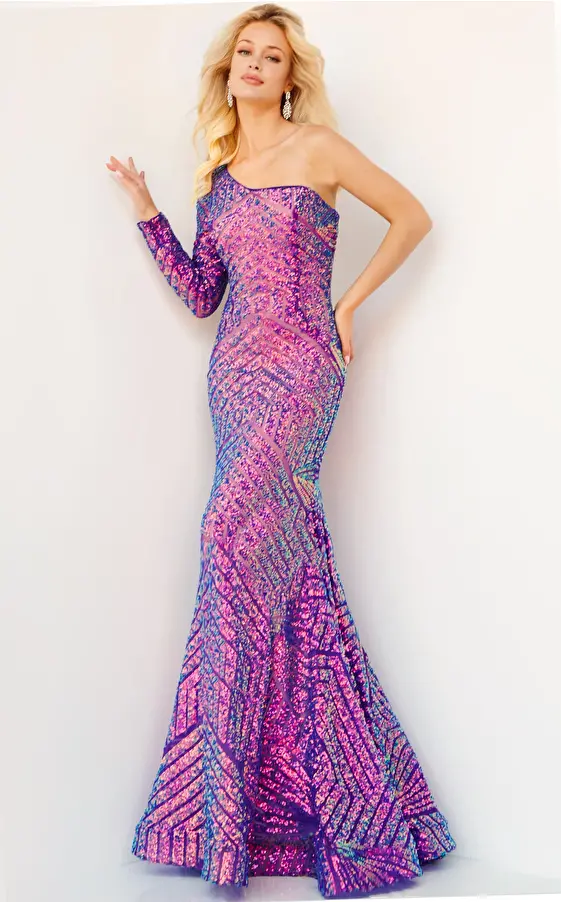 purple beaded dress 24098